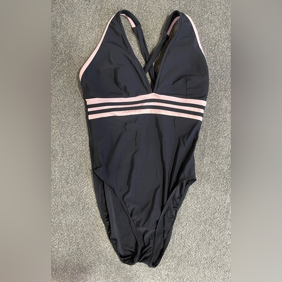 Jamaica Black and Pink One-Piece Swimsuit Size 14 - Picture 1 of 6